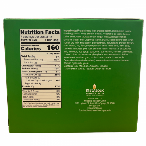 Salted toffee pretzel crisp box nutrition panel. Metabolic Web Store MRC