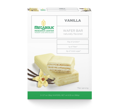 Metabolic Web Store's Vanilla protein wafer bars box front