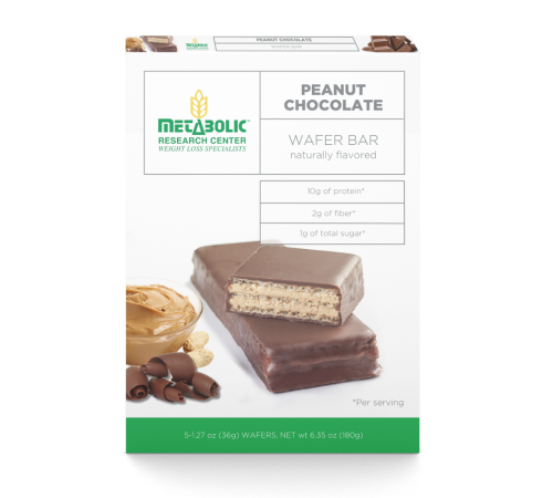 Metabolic web store's peanut chocolate protein wafer bars box front