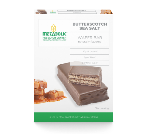 Metabolic Web Store's Butterscotch & Sea Salt protein wafer bars box front