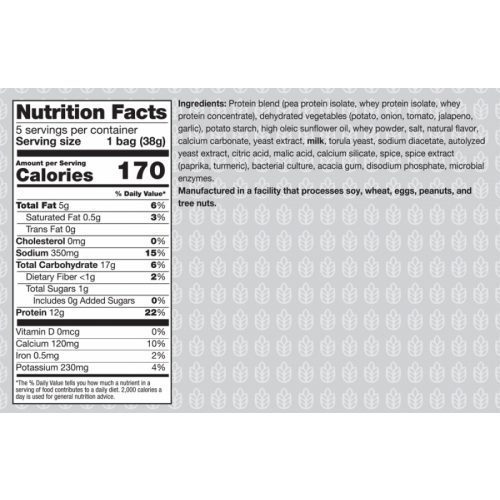 Zesty Nacho Crisp Nutrition Label