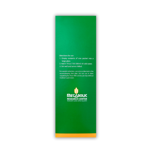 Metabolic Research Center concentrate protein drinks instruction panel