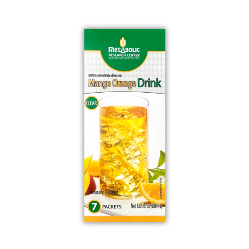 Mango Orange protein drink made by Metabolic Research Center box front