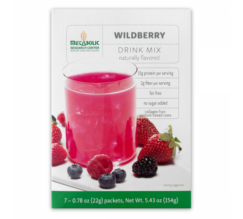 Wildberry protein drink box front. Available on the Metabolic Web Store.